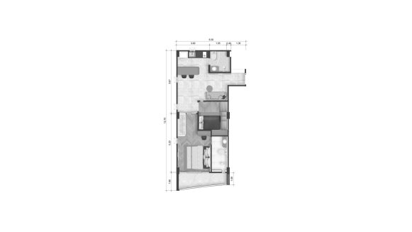 Планировка квартиры 2 спальни в ЖК The Trees Residence  № 11010 (2D)